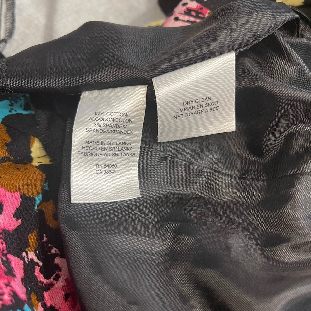 Nine West Dress 14 Floral V-Neck Fit n Flare Multicolor Cotton V Neck - Picture 12 of 13